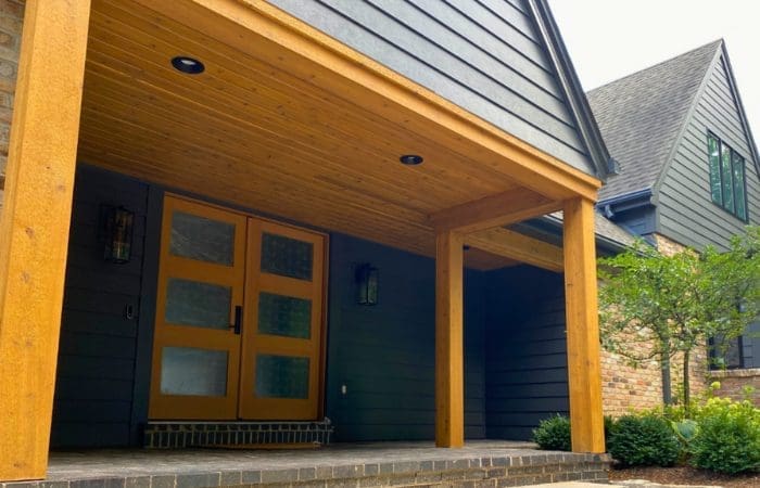 A wooden porch
