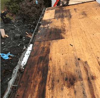 Water damage found when roof was removed